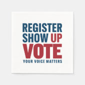 Registrieren Sie die Abstimmung anzeigen Ihre Stim Serviette (Vorderseite)