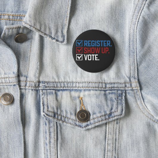 Registrieren Sie sich, erscheinen Sie, stimmen Sie Button (Beispiel)