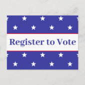 Registrieren Sie sich für die Wahl von Red White u Postkarte (Vorderseite)