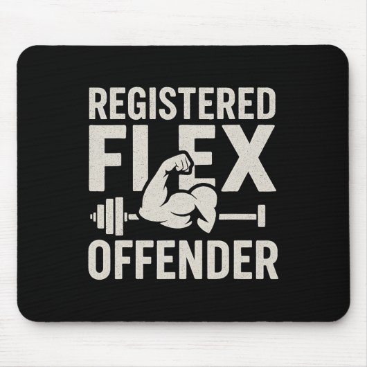 Registriert Flex Offender Funny Gym Workout Bodybu Mousepad (Vorne)