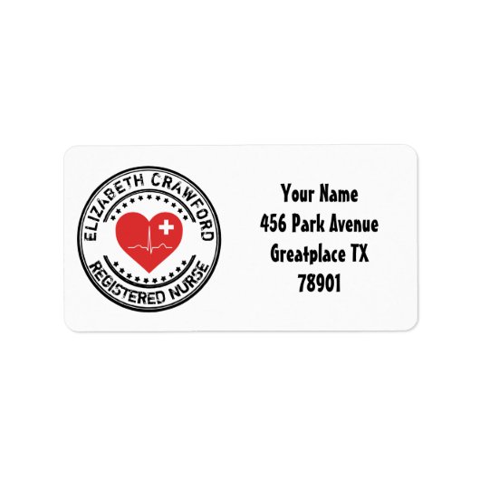 Registriert Krankenpflege Briefmarke EKG mit Ihrem Adressaufkleber (Vorne)
