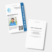 Registriert Krankenpflege QR Code Foto ID Ausweis (Vorder- & Rückseite)