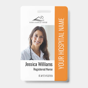 Registriert Krankenpflege RN Medical Orange Foto I Ausweis