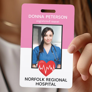 Registriert Krankenpflege RN Medical Pink Foto ID Ausweis