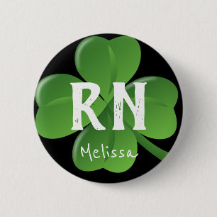 Registriert Krankenpflege St Patricks Day Lucky Kl Button