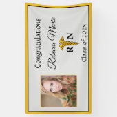 Registriert Krankenpfleger Abschluss Caduceus Bann Banner (Vertikal)