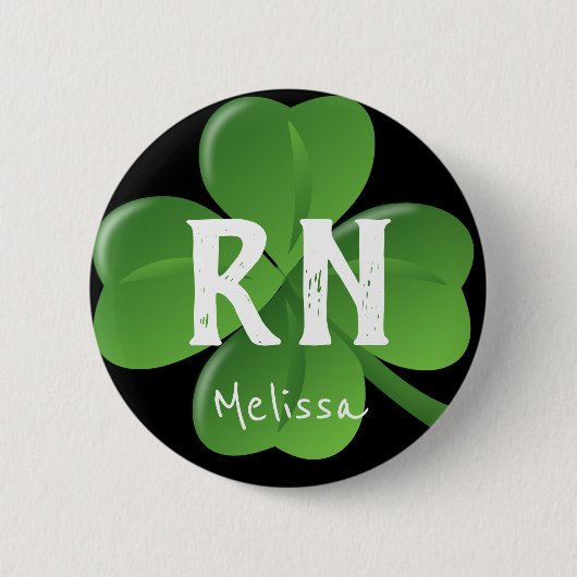 Registriert Krankenpfleger St Patricks Day Lucky K Button (Vorderseite)