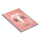 Registriert Krankenschwester Caduceus Pink Persona Notizblock (Rechte Seite)