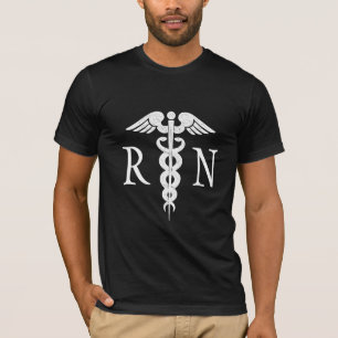 Registriert Krankenschwester Medical White Caduceu T-Shirt