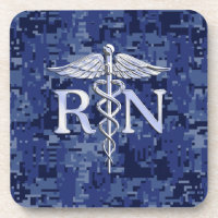 Registriert Krankenschwester RN Caduceus auf Blue 