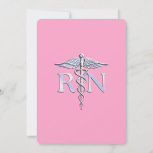 Registriert Krankenschwester RN Caduceus auf Light Einladung