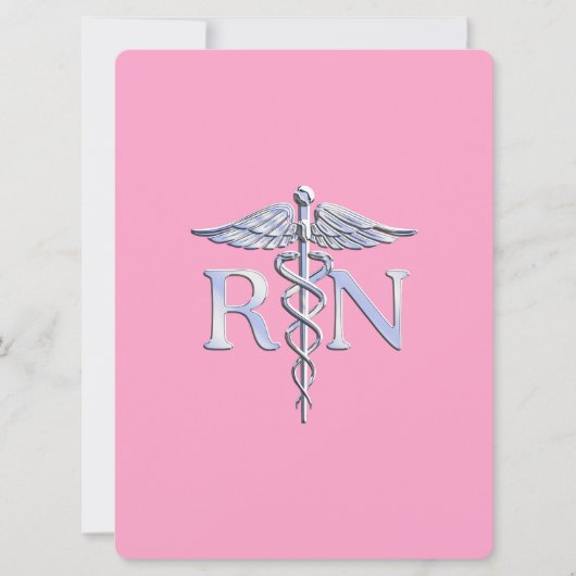 Registriert Krankenschwester RN Caduceus auf Light Einladung (Vorderseite)
