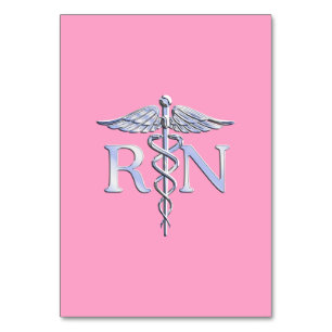 Registriert Krankenschwester RN Caduceus auf Light Tischnummer