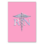 Registriert Krankenschwester RN Caduceus auf Light Tischnummer (Vorderseite)