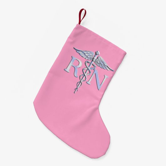Registriert Krankenschwester RN Caduceus auf Paste Kleiner Weihnachtsstrumpf (Vorderansicht (hängend))