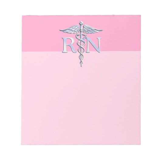 Registriert Krankenschwester RN Caduceus auf Paste Notizblock (Vorderseite)
