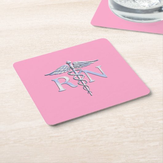 Registriert Krankenschwester RN Caduceus auf Paste Rechteckiger Pappuntersetzer (angewinkelt)
