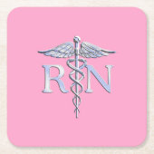 Registriert Krankenschwester RN Caduceus auf Paste Rechteckiger Pappuntersetzer (Vorderseite)