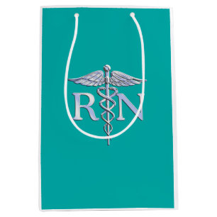 Registriert Krankenschwester RN Caduceus auf Vibra Mittlere Geschenktüte