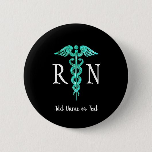 Registriert Krankenschwester RN Medical Caduceus P Button (Vorderseite)