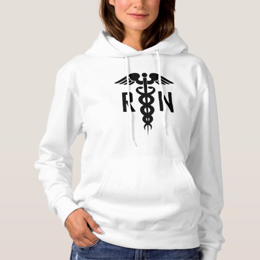 Registriert Krankenschwester RN Medical Caduceus W Hoodie (Vorderseite)