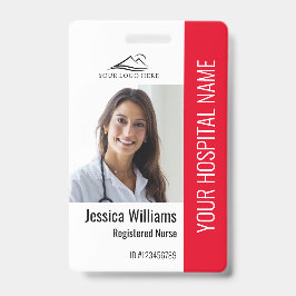 Registriert Krankenschwester RN Medical Red Foto I Ausweis