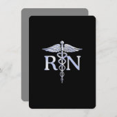 Registriert Krankenschwester RN Silver Caduceus au Begleitkarte (Vorne/Hinten)