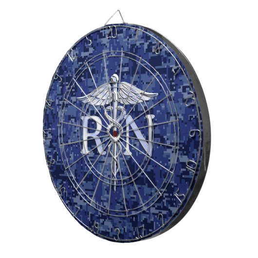 Registriert Krankenschwester RN Silver Caduceus au Dartscheibe (Vorderseite rechts)