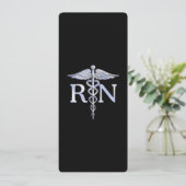 Registriert Krankenschwester RN Silver Caduceus au Einladung (Stehend Vorderseite)