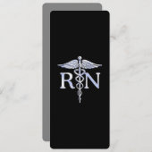 Registriert Krankenschwester RN Silver Caduceus au Einladung (Vorne/Hinten)