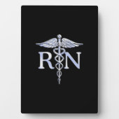 Registriert Krankenschwester RN Silver Caduceus au Fotoplatte (Vorderseite)