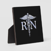 Registriert Krankenschwester RN Silver Caduceus au Fotoplatte (Vorderseite)