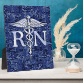 Registriert Krankenschwester RN Silver Caduceus au Fotoplatte (Seite)