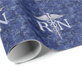 Registriert Krankenschwester RN Silver Caduceus au Geschenkpapier (Rolleneckpunkt)