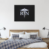 Registriert Krankenschwester RN Silver Caduceus au Leinwanddruck (Insitu (Schlafzimmer))