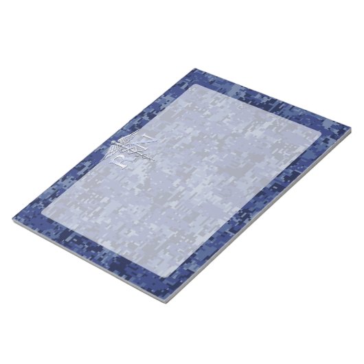 Registriert Krankenschwester RN Silver Caduceus au Notizblock (angewinkelt)