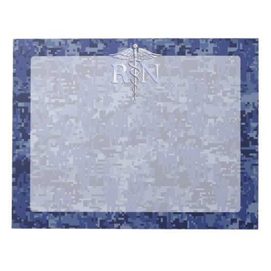 Registriert Krankenschwester RN Silver Caduceus au Notizblock (Vorderseite)