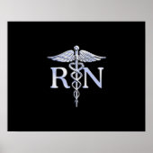 Registriert Krankenschwester RN Silver Caduceus au Poster (Vorne)