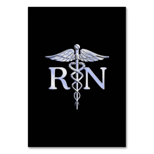 Registriert Krankenschwester RN Silver Caduceus au Tischnummer (Vorderseite)