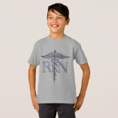 Registriert Krankenschwester RN Silver Caduceus Sn T-Shirt (Vorne ganz)