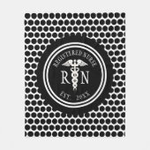 Registriert Krankenversicherung RN Caduceus Schwar Fleecedecke (Vorderseite)