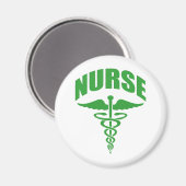Registriert Nurse Caduceus Green Magnet (Vorderseite/Rückseite)
