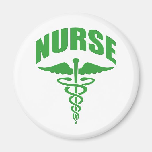 Registriert Nurse Caduceus Green Magnet (Vorne)