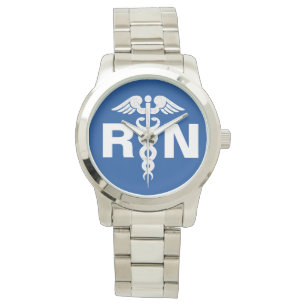 Registriert Nurse Caduceus Royal Blue Silver Armbanduhr