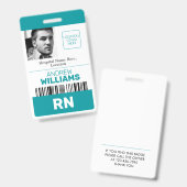 Registriert Nurse ID Barcode Aquamarines Foto mit  Ausweis (Front & Back)