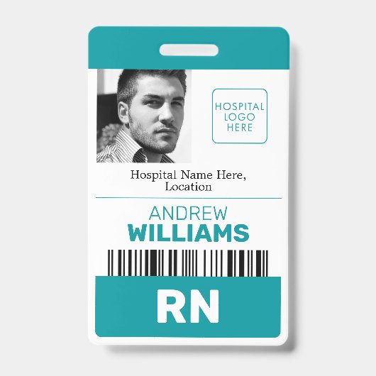 Registriert Nurse ID Barcode Aquamarines Foto mit  Ausweis (Front)