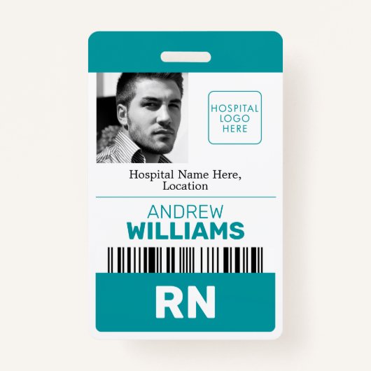 Registriert Nurse ID Barcode Aquamarines Foto mit Ausweis (Vorderseite)