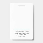 Registriert Nurse-ID Nummer Aquamarines White-Logo Ausweis (Back)