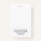 Registriert Nurse-ID Nummer Aquamarines White-Logo Ausweis (Rückseite)