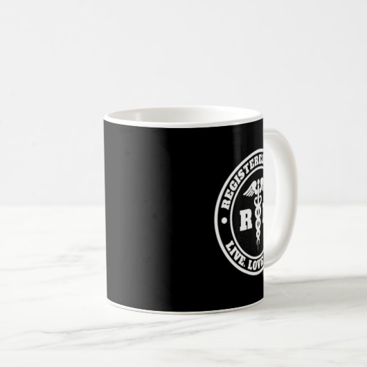 Registriert Nurse Live Liebe Heal Pocket Logo Rn Kaffeetasse (VorderseiteRechts)